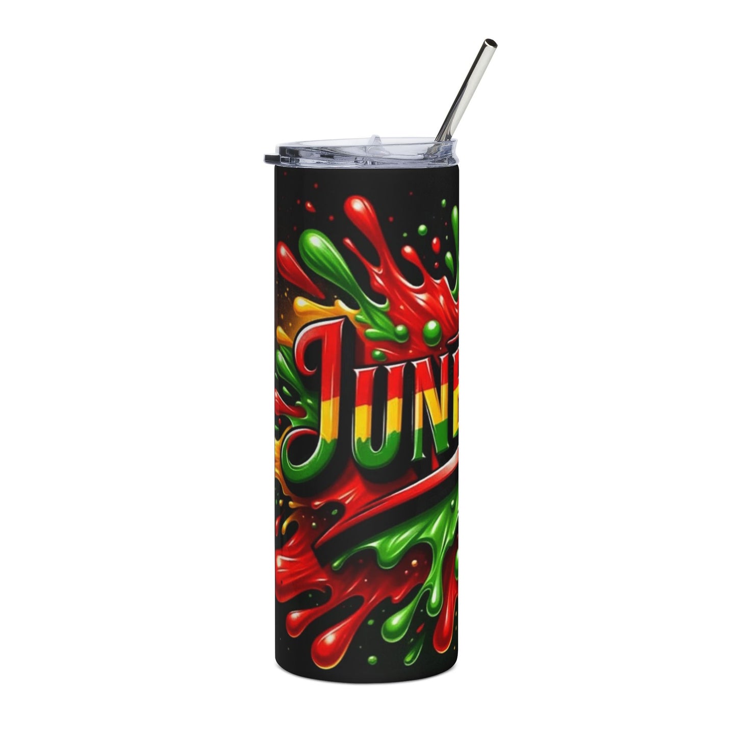20oz Stainless Steel Tumbler — Colorful JUNKIE Drip Design, Insulated Travel Cup