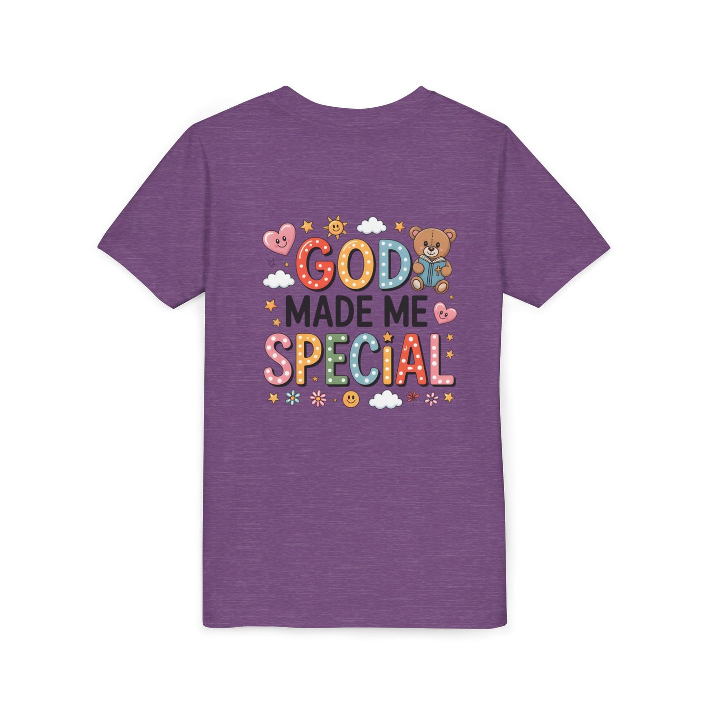 Youth Tee — "God Made Me Special" Cute Christian Kids T-Shirt