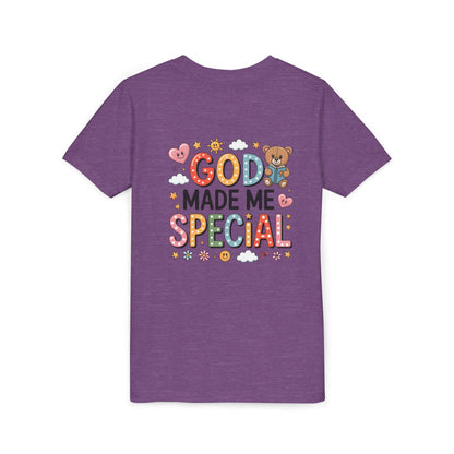 Youth Tee — "God Made Me Special" Cute Christian Kids T-Shirt