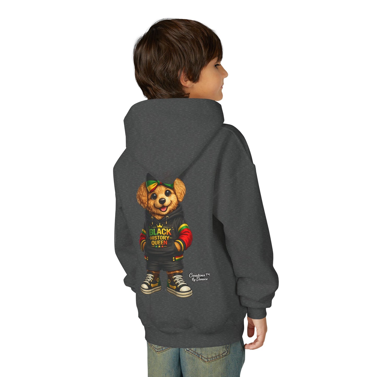 Youth Hoodie — Rasta Bear "Black History Greatness" Kids Pullover