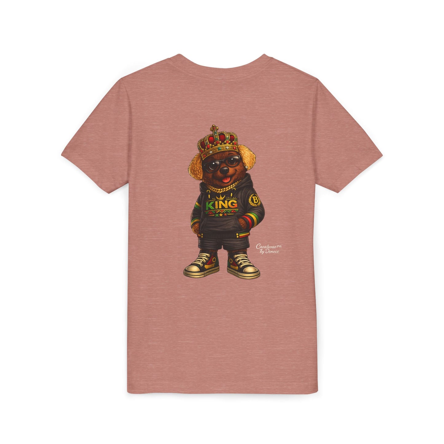 Youth Tee — 'Lil King' Crowned Bear Graphic Shirt