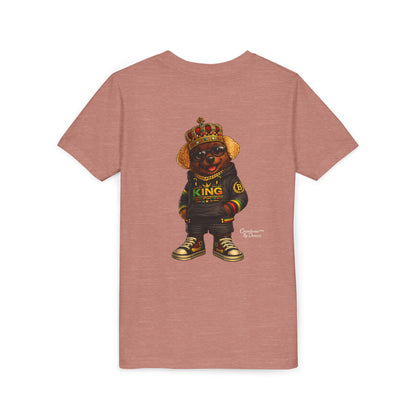 Youth Tee — 'Lil King' Crowned Bear Graphic Shirt