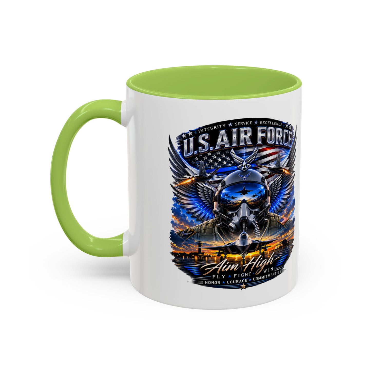 U.S. Air Force Eagle Coffee Mug — "Aim High" Accent 11/15oz