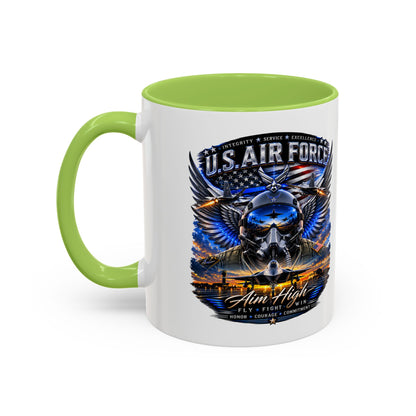U.S. Air Force Eagle Coffee Mug — "Aim High" Accent 11/15oz