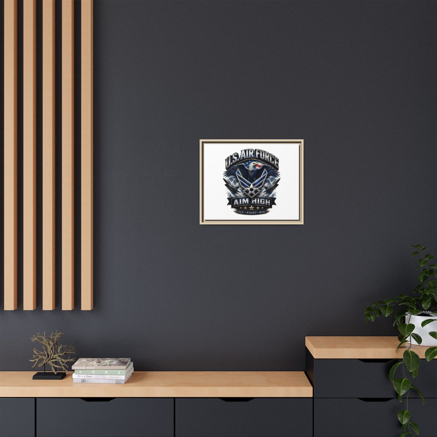 U.S. Air Force 'Aim High' Framed Matte Canvas Wall Art
