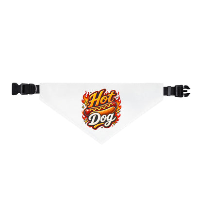 Hot Dog Clip-On Pet Bandana — Flame Graphic Dog Collar Accessory