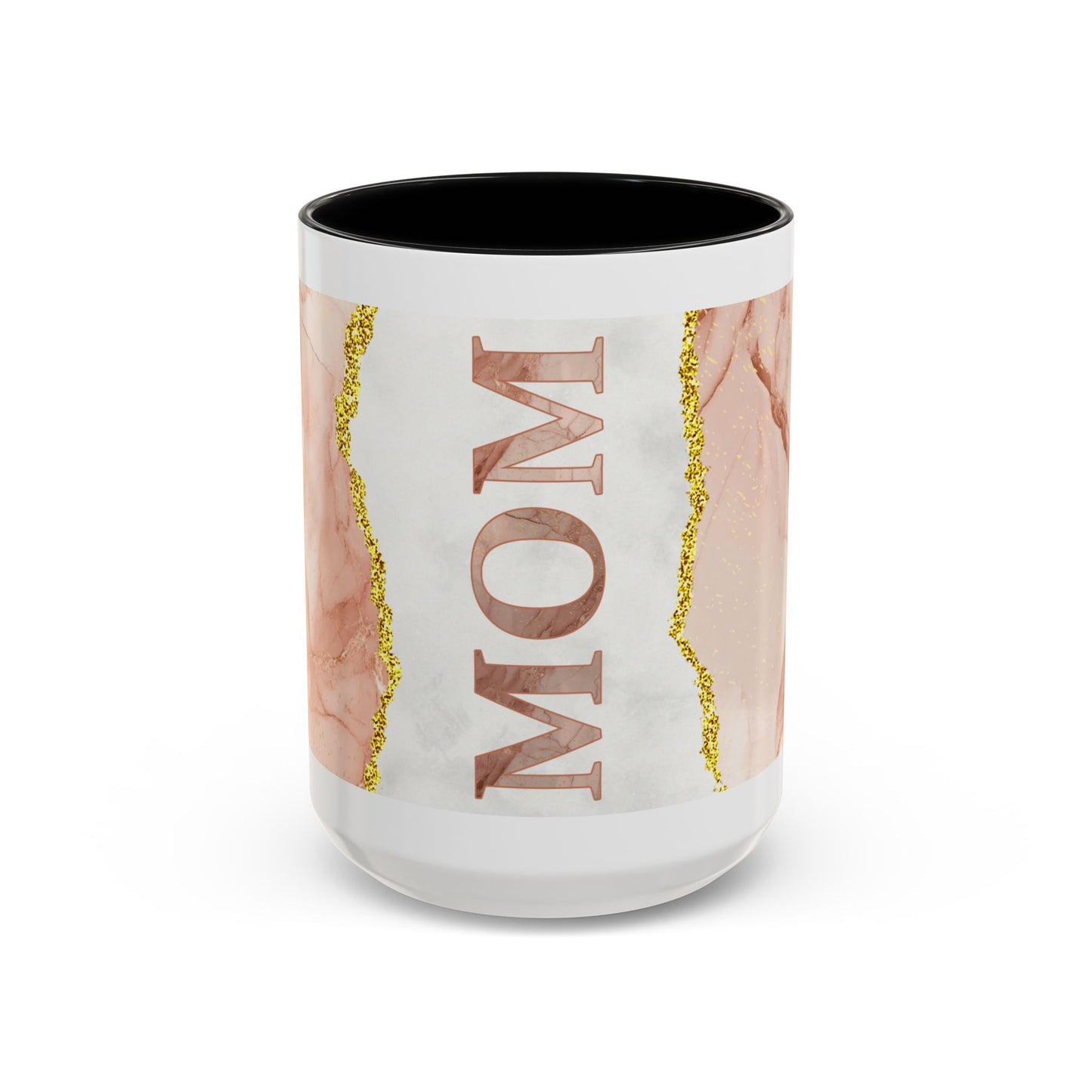 Mom Marble Accent Coffee Mug — Rose Gold & Gold Vein 11/15oz Gift