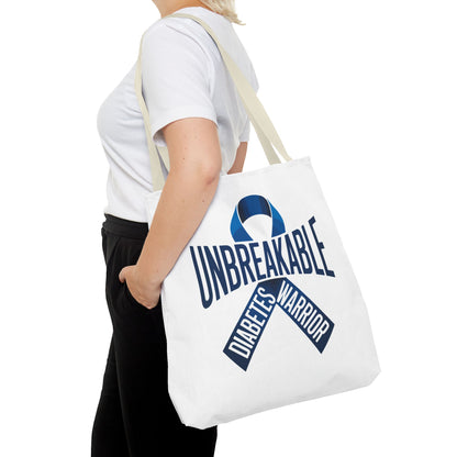 Diabetes Warrior Unbreakable Tote Bag – Blue Awareness Ribbon All-Over Print