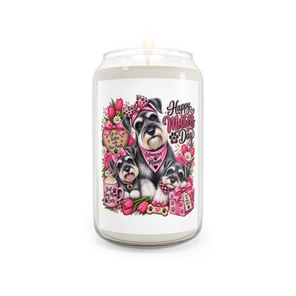 Mother’s Day Scented Soy Candle — Cute Schnauzer Dogs Design, 13.75 oz