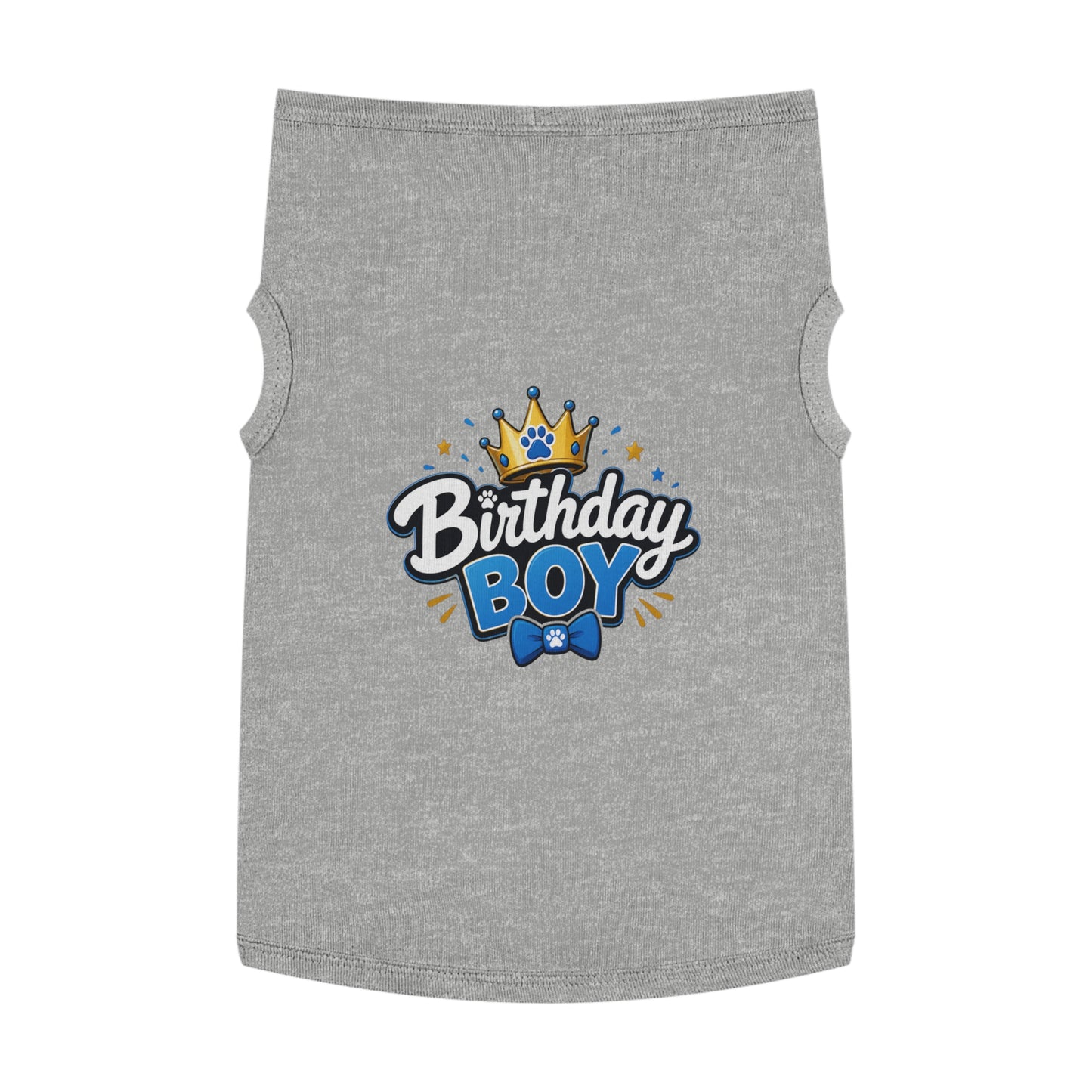 Birthday Boy Pet Tank Top — Cute Crown & Paw Design