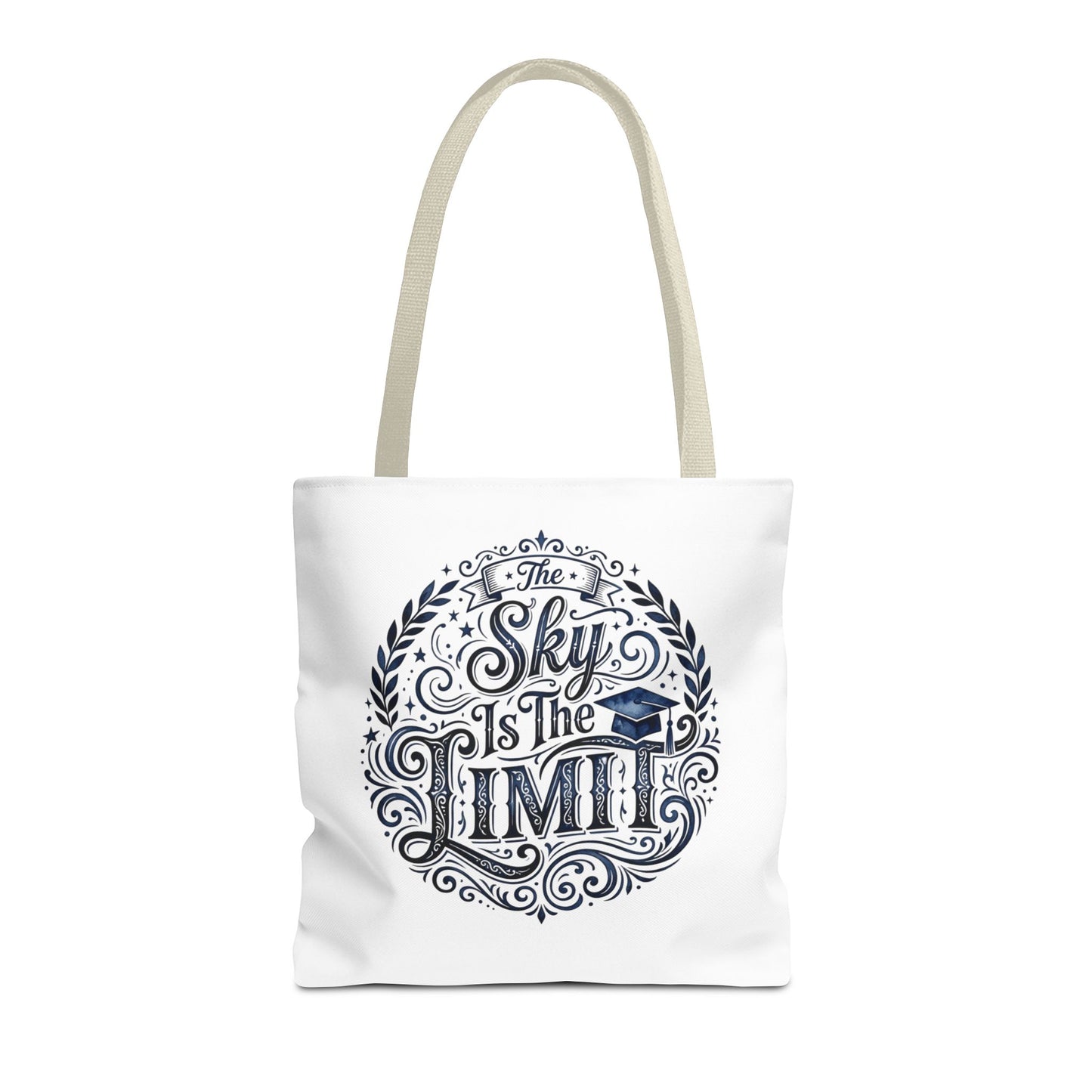 Graduation Tote Bag — "The Sky Is the Limit" Inspirational Canvas Tote