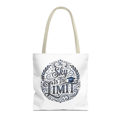 Graduation Tote Bag — "The Sky Is the Limit" Inspirational Canvas Tote
