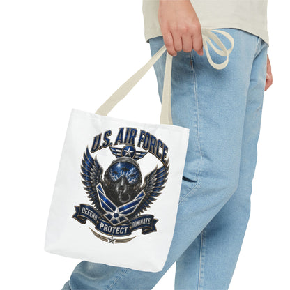 U.S. Air Force Emblem Tote Bag — Military Wings & Skull Design