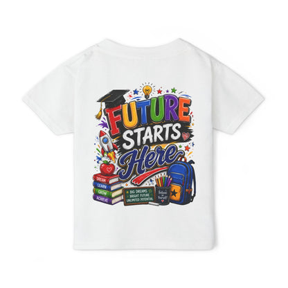 Toddler T-Shirt — "Future Starts Here" Back-to-School Graphic Tee