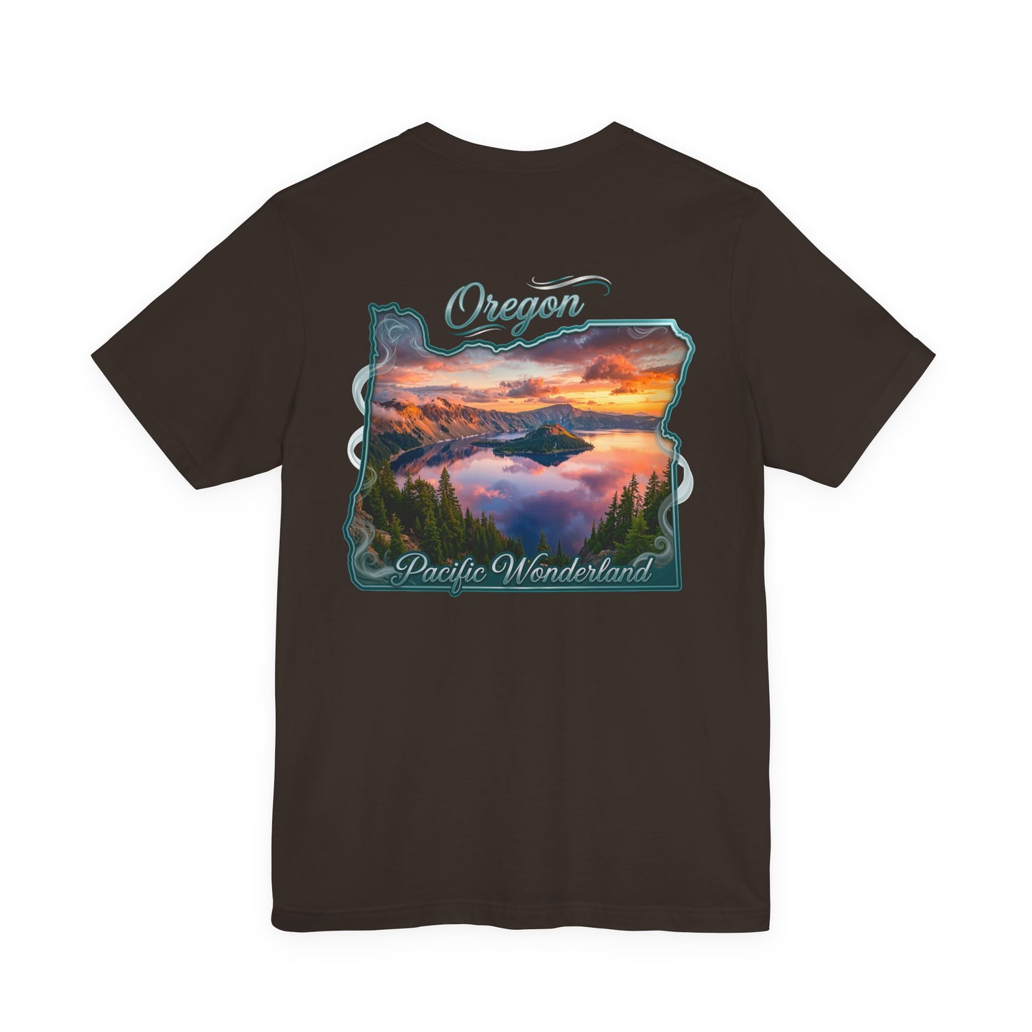 Oregon Pacific Wonderland T‑Shirt — Scenic Sunset State Map Tee