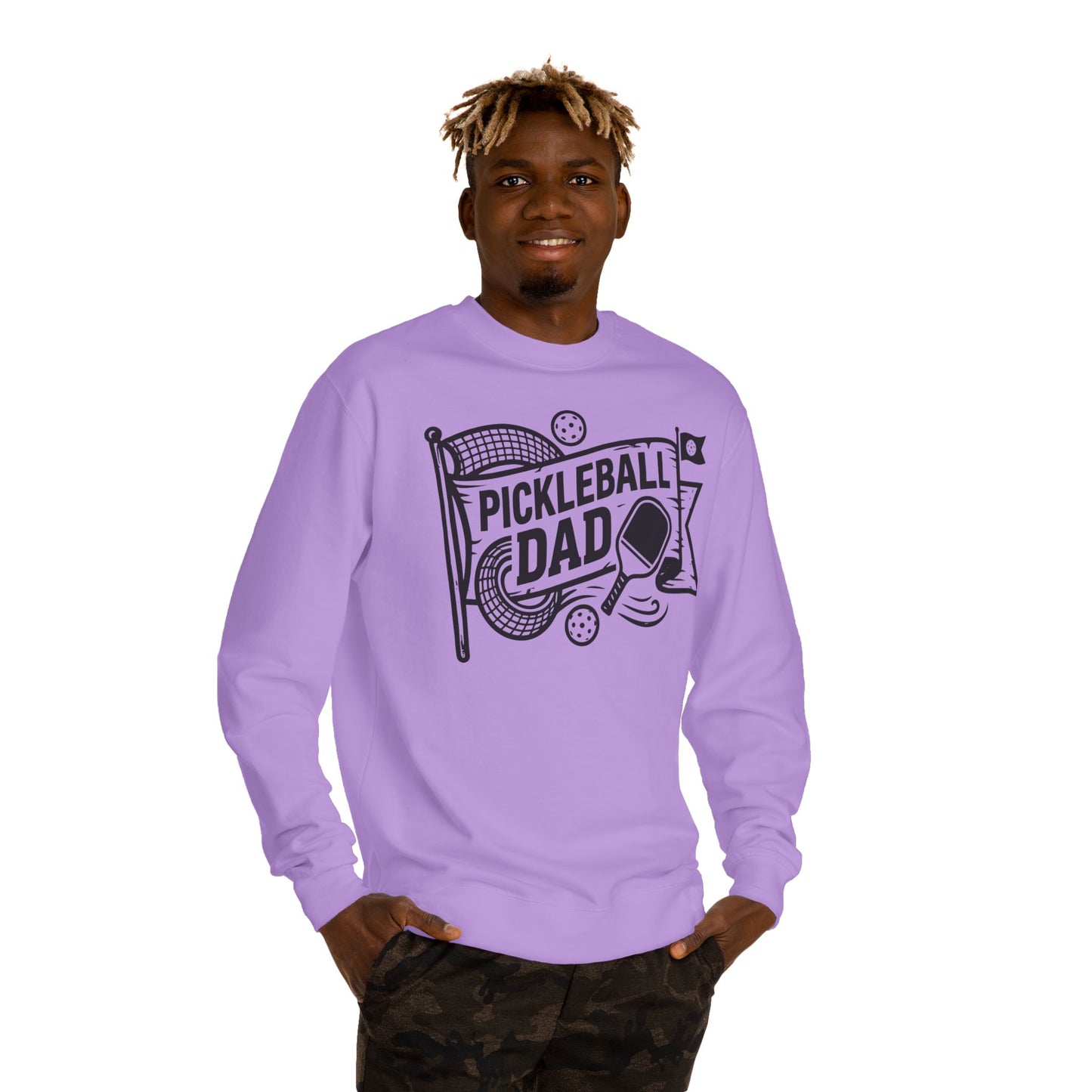 Pickleball Dad Crewneck Sweatshirt — Vintage Court Logo