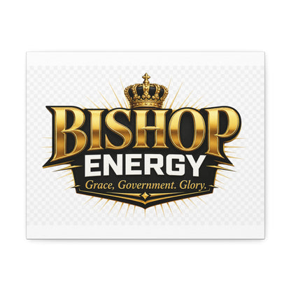 Bishop Energy Stretched Canvas - Gold Crown Emblem (Grace, Government, Glory)