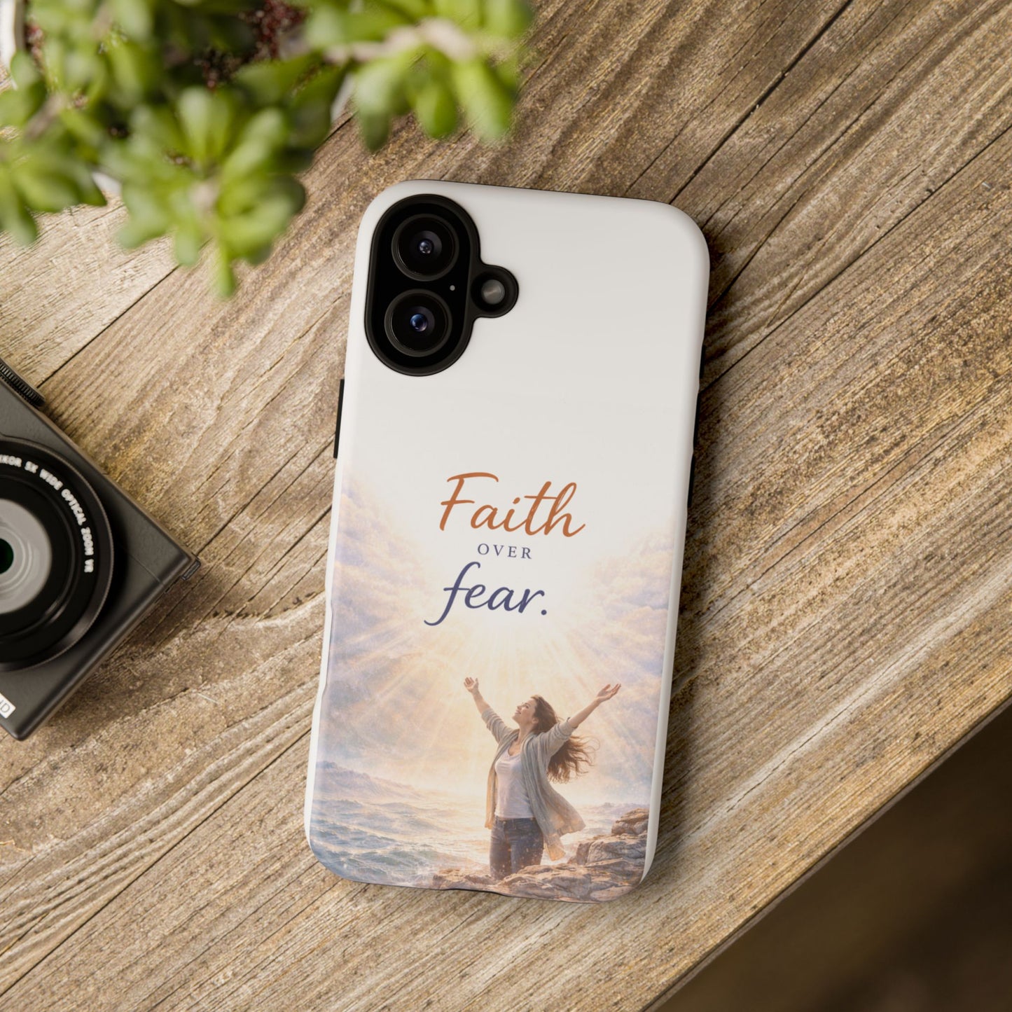 Faith Over Fear Phone Case — Inspirational Christian iPhone Cover