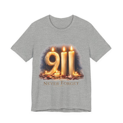 9/11 Never Forget T-Shirt – Memorial Candle Tribute Tee