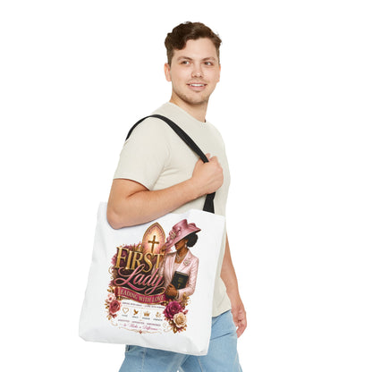 First Lady Tote Bag — Faithful Church Lady Floral Churchgoing Purse