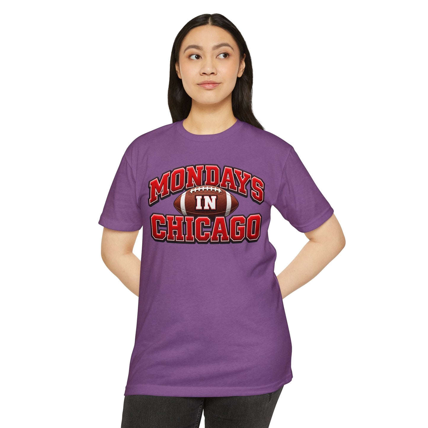 Mondays in Chicago Football T-Shirt