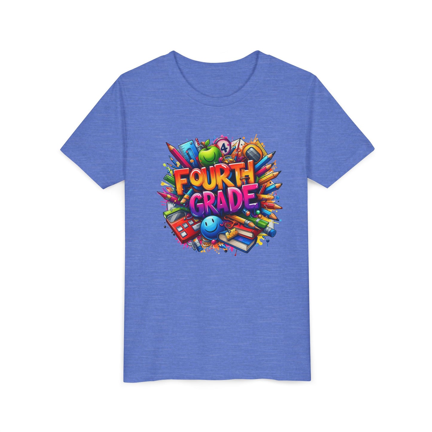Fourth Grade Youth T‑Shirt – Colorful School Supplies Back to School Tee