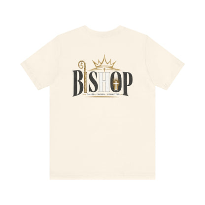 Bishop Graphic Tee — 'BISHOP' Crown & Crosier Church Leadership Shirt