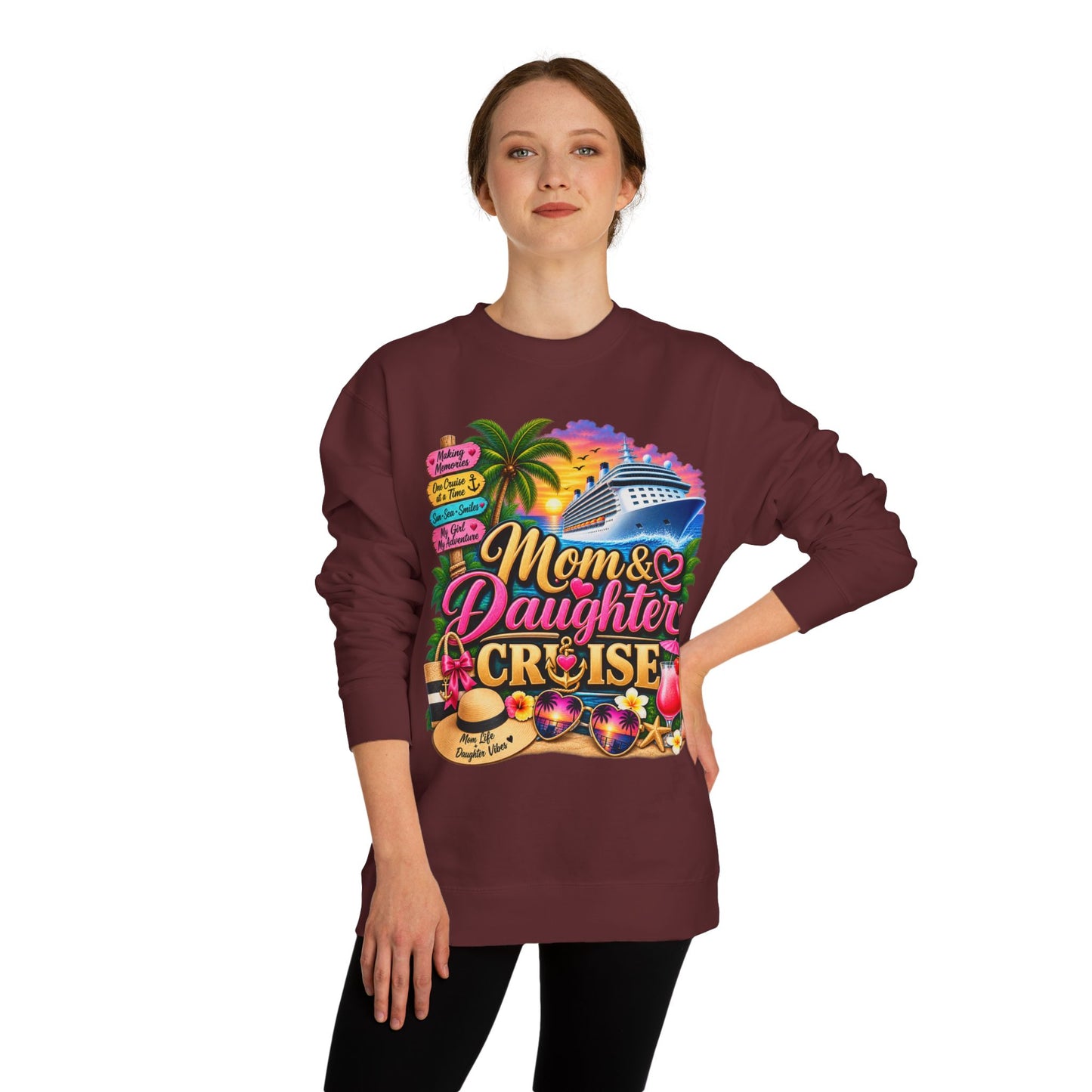 Mom & Daughter Cruise Sweatshirt — Tropical Vacation Cruise Crewneck