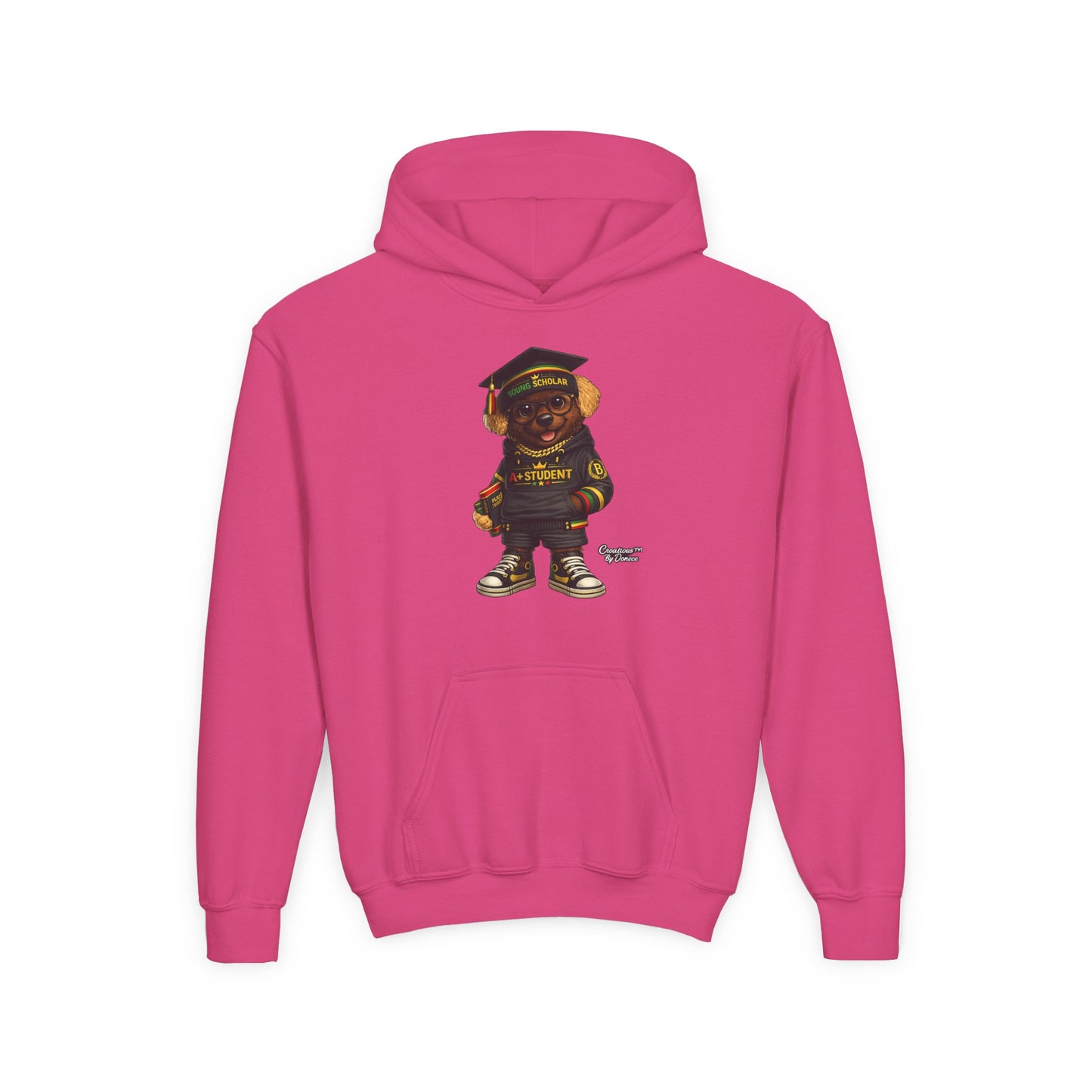 Youth Graduation Bear Hoodie – "Future Student" Cute Cap & Gown Sweatshirt