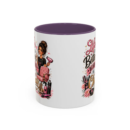 Life Is Better Behind the Chair Coffee Mug — Hair Stylist Barber Salon Gift (11/15oz)