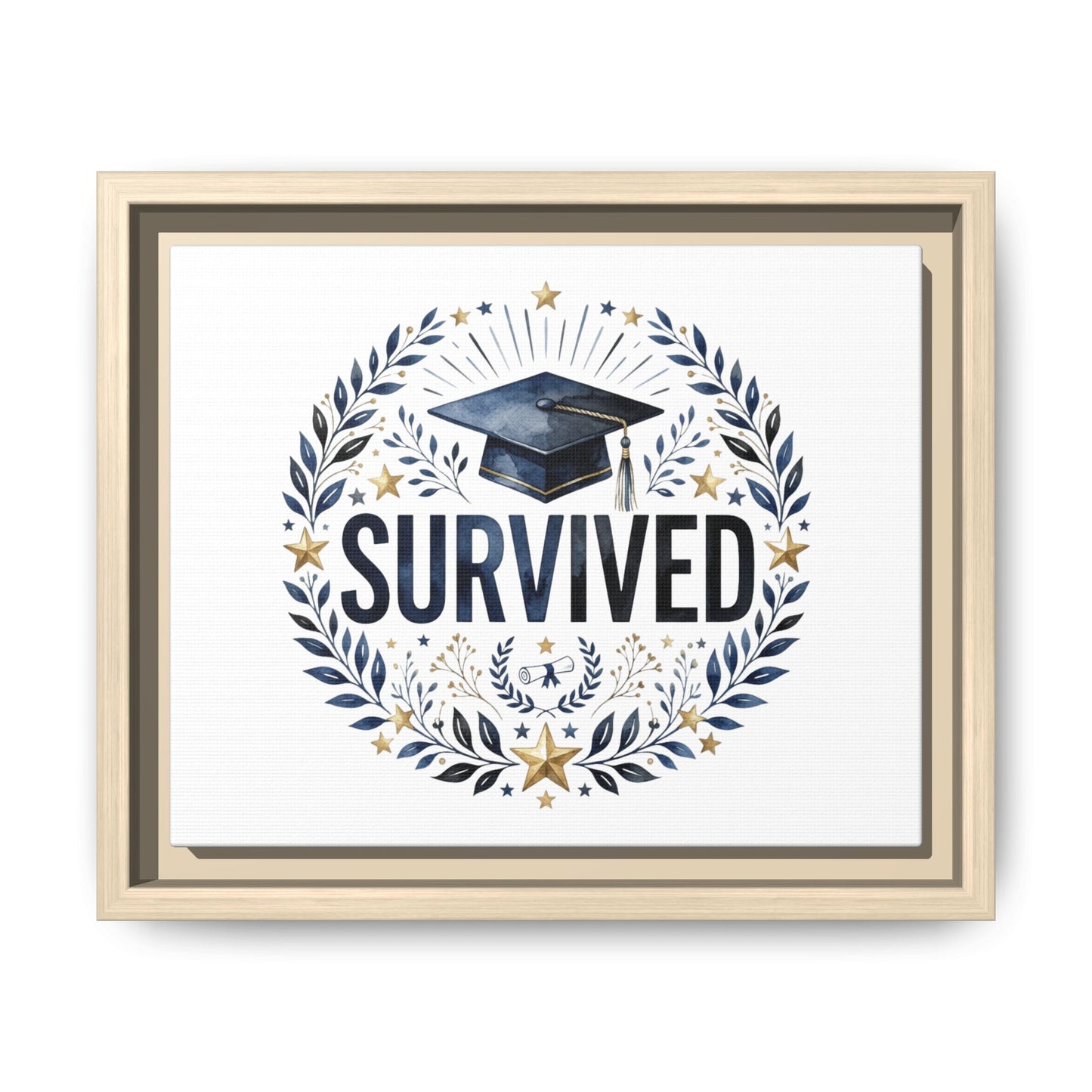 Graduation 'Survived' Framed Canvas Art — Cap & Laurel Keepsake