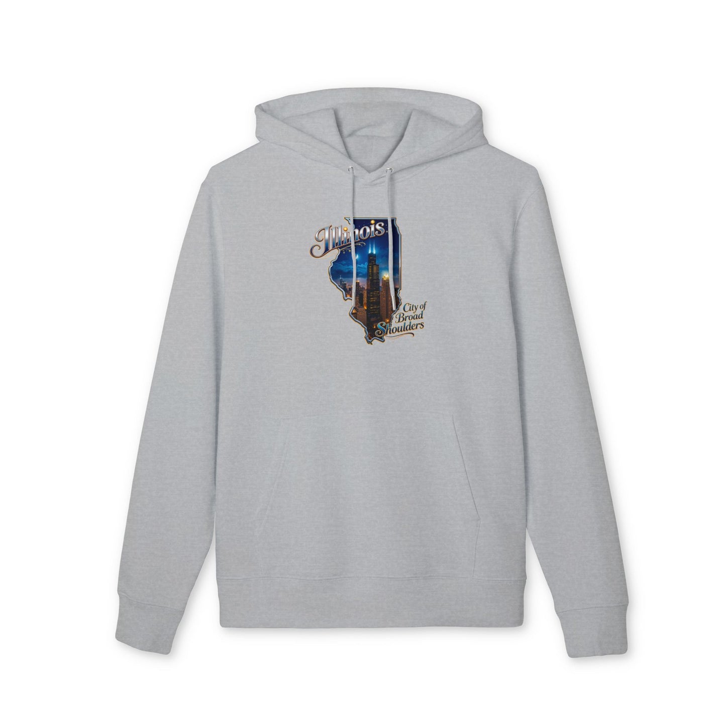 Illinois Skyline Hoodie — "City of Broad Shoulders" Retro State Map