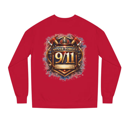 Never Forget 9/11 Sweatshirt — Memorial Firefighter Tribute Crewneck