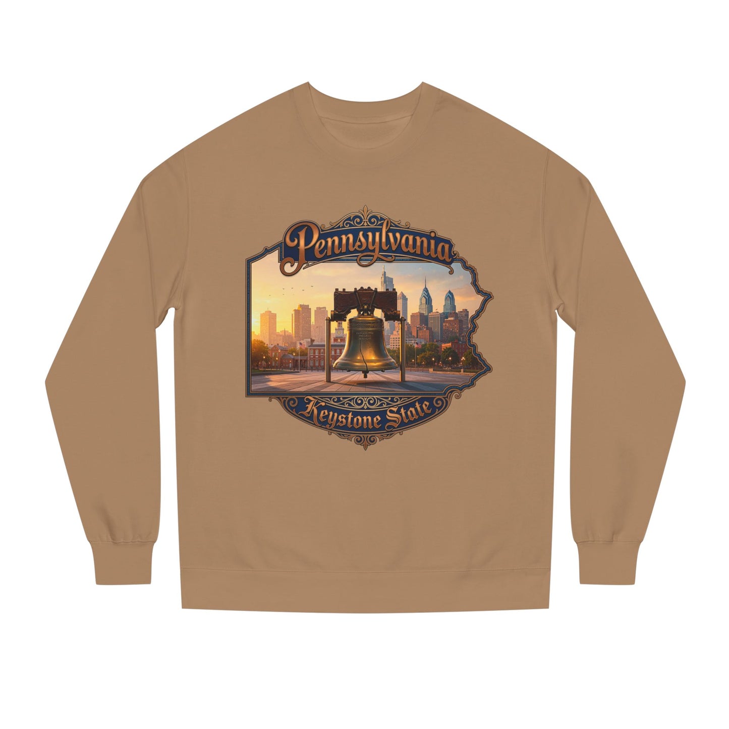 Pennsylvania Keystone State Sweatshirt — Liberty Bell & City Skyline Crewneck