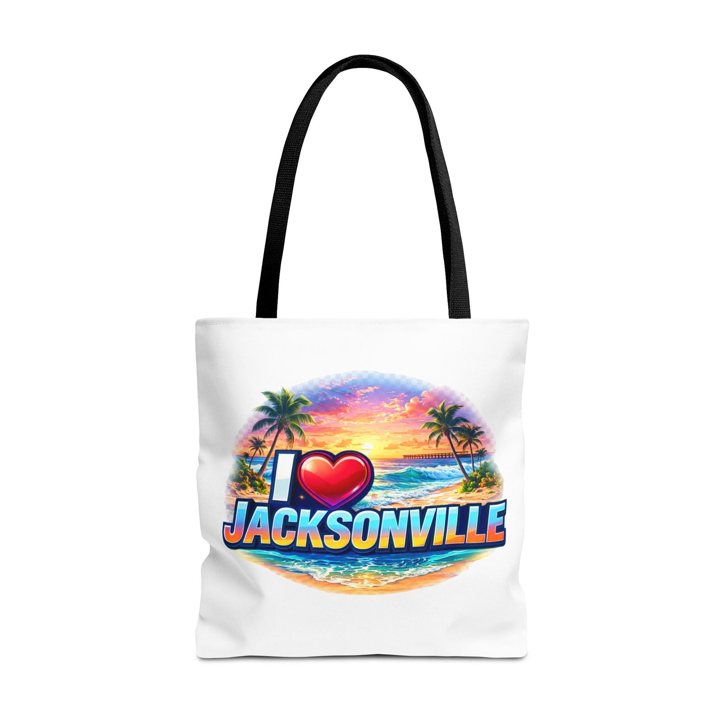 Jacksonville Beach Tote Bag – I  Jacksonville Sunset Graphic