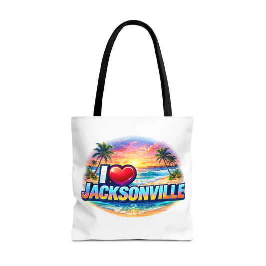 Jacksonville Beach Tote Bag – I  Jacksonville Sunset Graphic