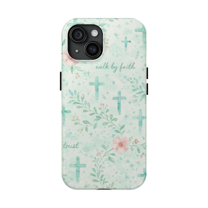 Walk By Faith Phone Case | Christian floral iPhone Case