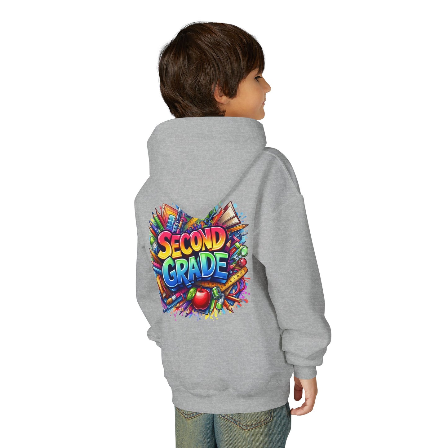 Second Grade Kids Hoodie — Colorful School Day Pullover