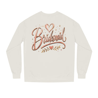 Bridesmaid Crewneck Sweatshirt — Rose Gold Script Bridesmaid Pullover