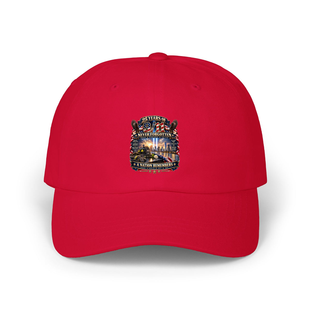Dad Cap — Vintage Fireworks Night Skyline Embroidered Hat