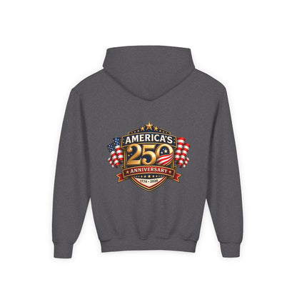 Youth Hoodie — "America's 250th Anniversary" Patriotic 1776-2026 Celebration Design