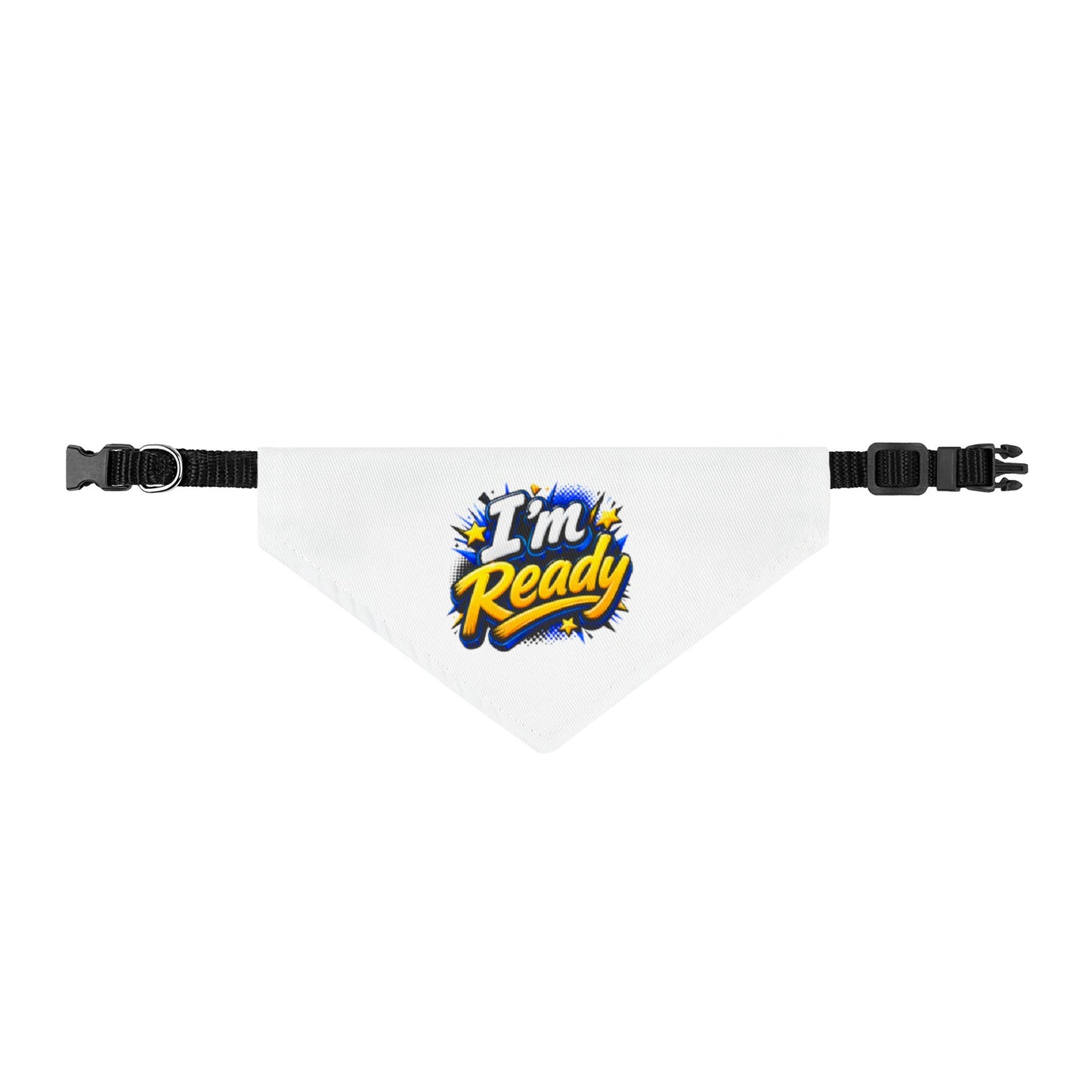 Clip-On Pet Bandana — “I’m Ready” Graphic Dog & Cat Accessory