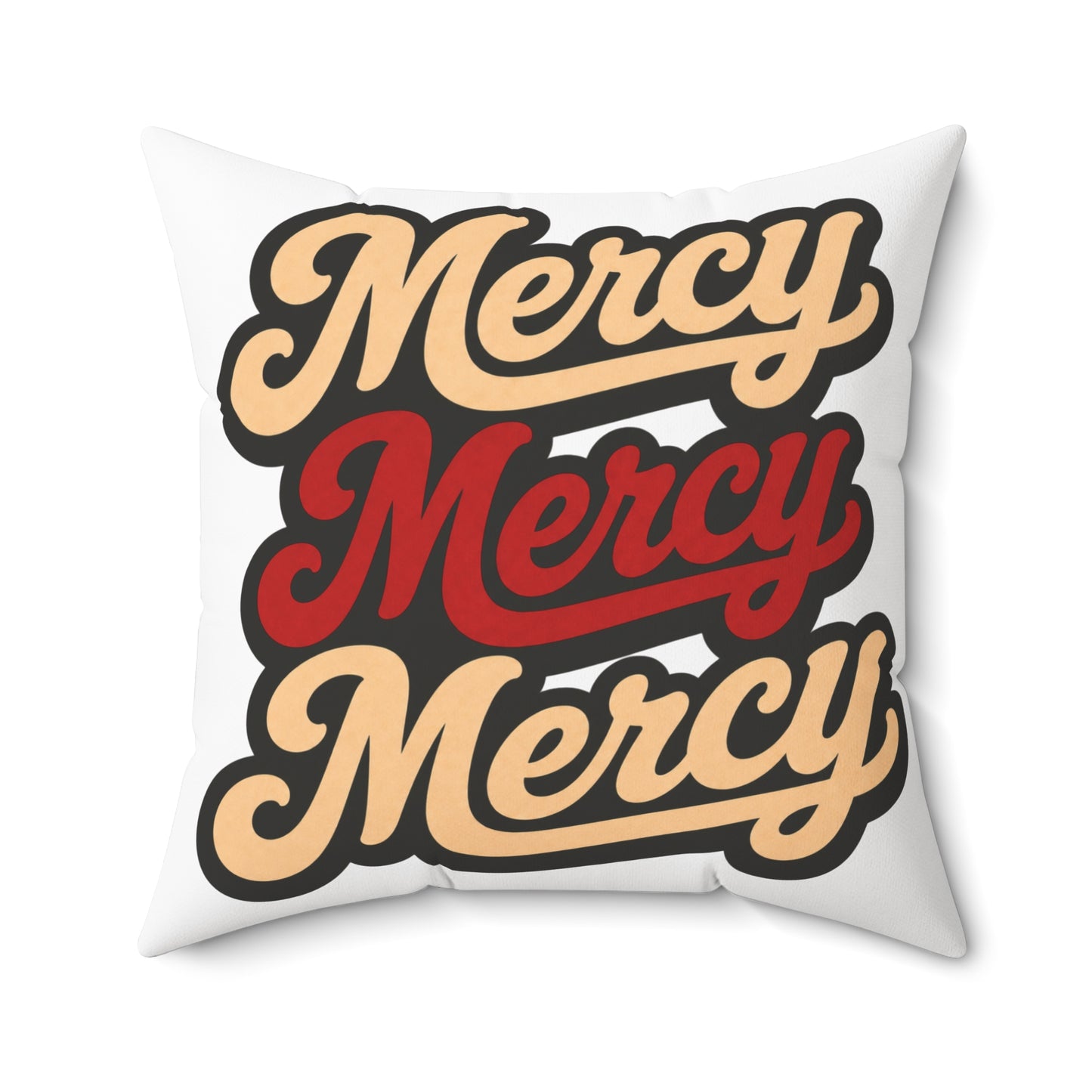 Mercy Mercy Mercy Throw Pillow — Retro Script Accent Cushion