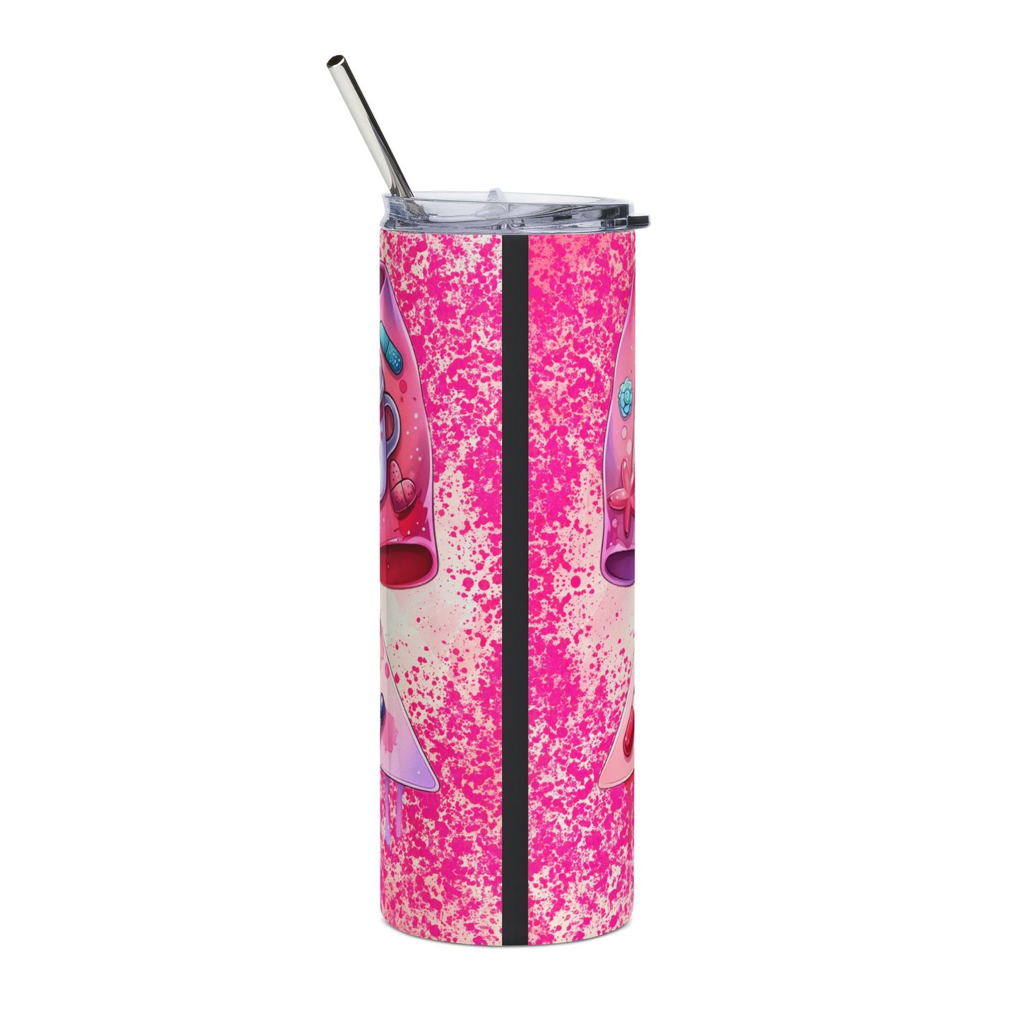 20oz Pink Nurse Tumbler — Medical Bow, Stethoscope & Bandage Design