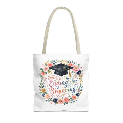 Graduation Floral Tote Bag — "A Sweet Ending To A New Beginning"
