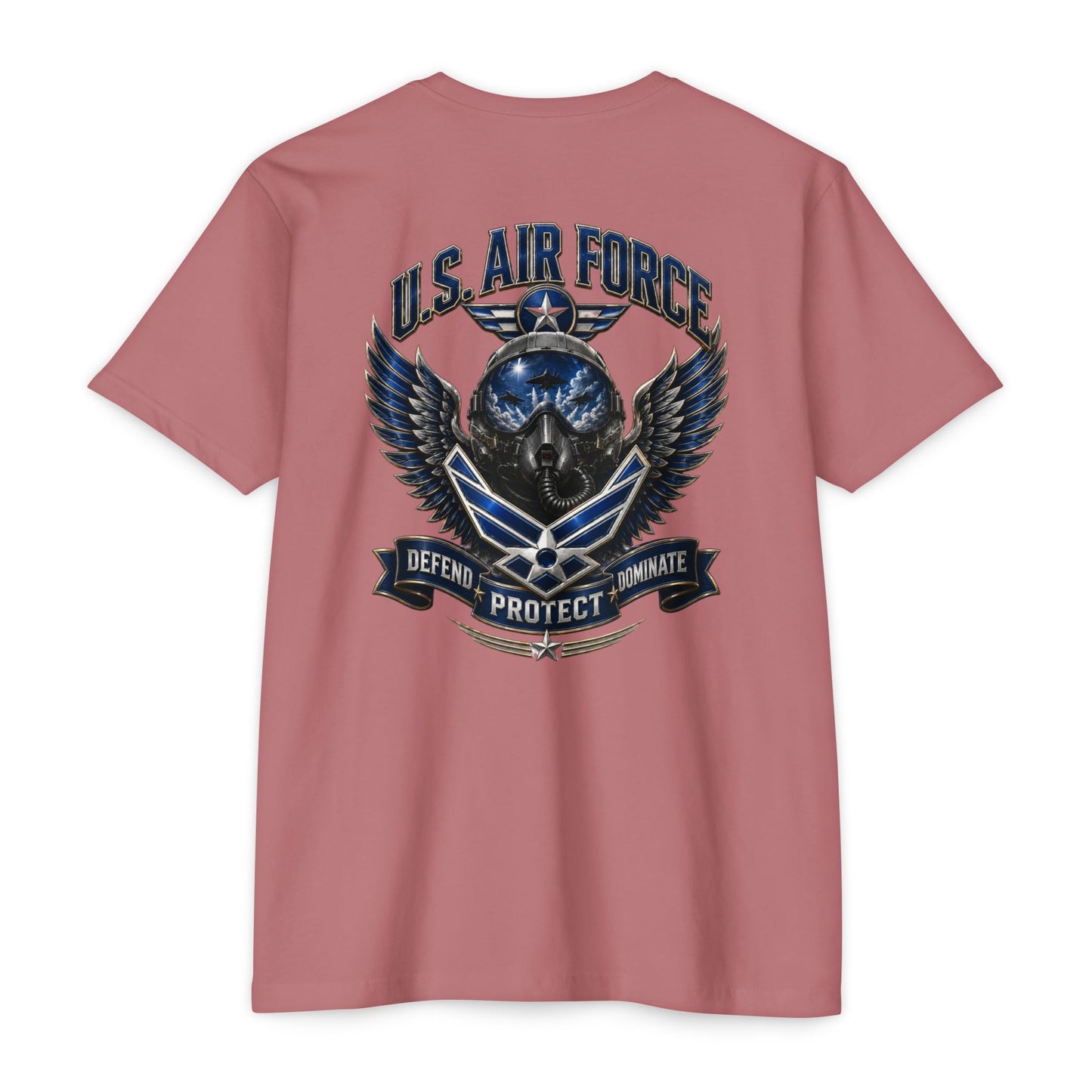 U.S. Air Force Skull Wings T-Shirt — Defend Protect Dominate Military Tee