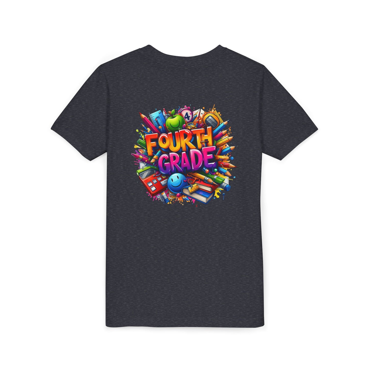 Fourth Grade Youth T‑Shirt – Colorful School Supplies Back to School Tee