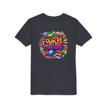 Fourth Grade Youth T‑Shirt – Colorful School Supplies Back to School Tee