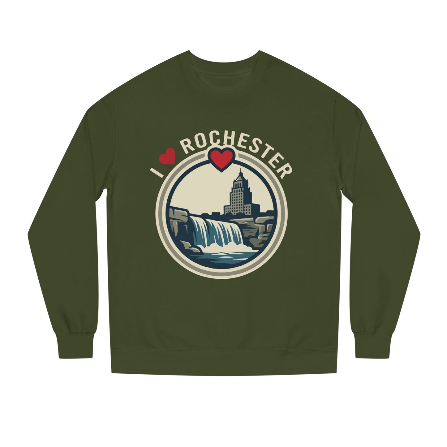 Rochester Waterfall Crewneck Sweatshirt – I  Rochester City Skyline Pullover