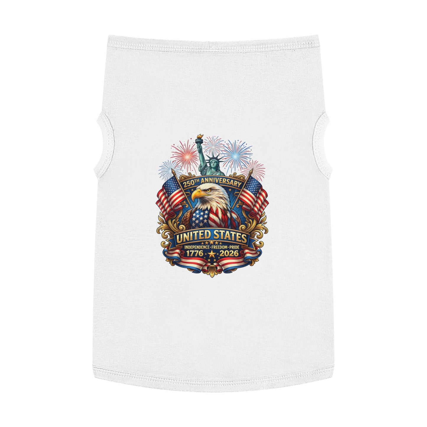 Patriotic Pet Tank — "United States 250th Anniversary 1776–2026" Dog Tank Top